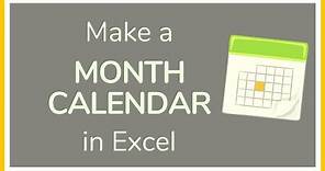 How to Create a Month Calendar in Excel - Tutorial 📆