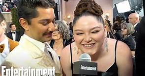 Golden Globes 2023 Red Carpet Interview w/ Mark Indelicato and Megan Stalter | Entertainment Weekly
