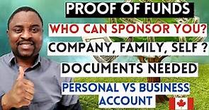 How to Show PROOF of FUNDS For CANADA Visa | Who Can SPONSOR You & Documents Needed For POF