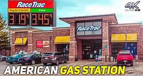 American Gas Station RaceTrac. Gasoline price, Food store, restroom. My USA TRAVELS. Walking Tour 4K