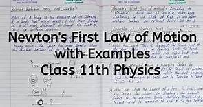 Newton's First Law of Motion with Examples | Chapter 5 | Laws of Motion | Class 11 Physics