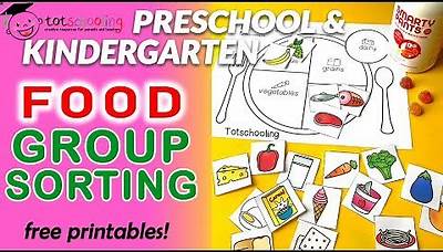 Food Group Sorting Activity For Preschool & Kindergarten / Free Printables by Totschooling