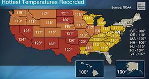 Hottest Temperatures Ever Recorded in All 50 States