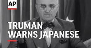 Truman Warns Japanese