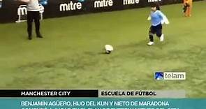 Benjamín, el hijo del Kun Agüero y nieto de Maradona ya entrena en el City