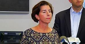 Gov. Gina Raimondo holds a press conference about the PawSox move to Massachusetts.