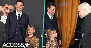 Bradley Cooper's Daughter Smiles At Lady Gaga In Red Carpet Debut