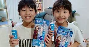 「開箱」Oral-B兒童充電型電動牙刷~為孩子創造歡樂刷牙時光! 迪士尼授權 冰雪奇緣款太夢幻了!
