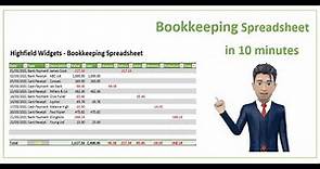 Create a Bookkeeping Spreadsheet in Excel in 10 minutes