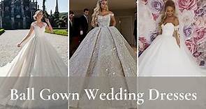 Ball Gown Wedding Dresses - Ball Gown Wedding Dresses With Long Train & Laces
