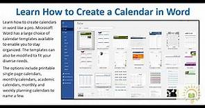Learn How to Create a Calendar in Word