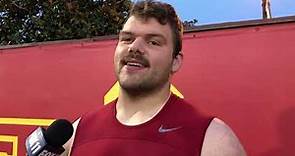 USC OL Justin Dedich on returning to play center, new offensive linemen on the team