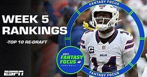 Week 5 Rankings + Re-drafting the top 10 players | Fantasy Focus 🏈