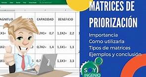 ¿Qué es una MATRIZ DE PRIORIZACIÓN? - Ejemplos prácticos - Conceptos clave