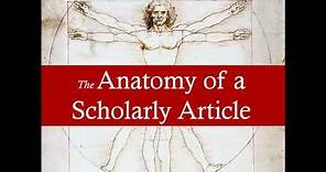 The Anatomy of a Scholarly Article