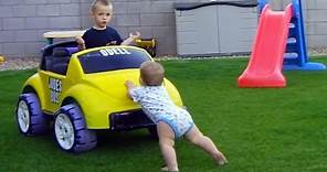 Funny Babies Car Accidents - TRY NOT TO LAUGH At Toddlers Driving Power Wheels