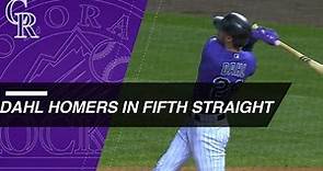 David Dahl homers in five straight games