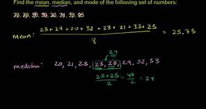 Mean, median, & mode example