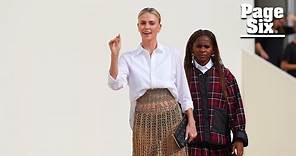 Charlize Theron sits front row with daughter Jackson, 11, at Dior fashion show