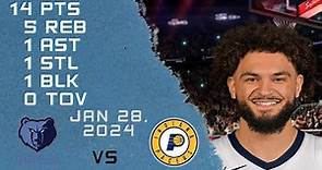 David Roddy player Full Highlights vs PACERS NBA Regular season game 28-01-2024