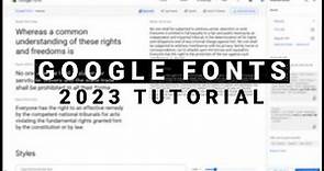 How to Use Google Fonts 2023