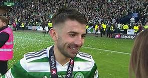 Celtic's Greg Taylor speaks after winning the 2023 Viaplay Cup