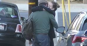 Former couple Jason Sudeikis and Olivia Wilde hug in 2020