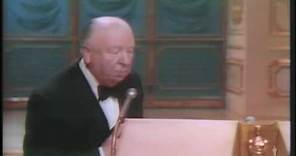 Alfred Hitchcock receiving the Irving G. Thalberg Memorial Award