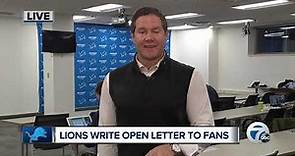 Martha Ford writes letter to Lions fans: 'You deserve a winning team'
