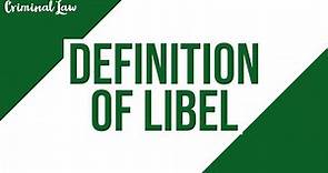 [Article 353] Definition of Libel: Criminal Law Discussion