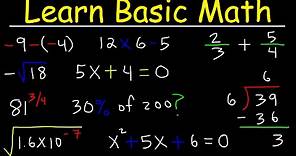 Math Videos: How To Learn Basic Arithmetic Fast - Online Tutorial Lessons