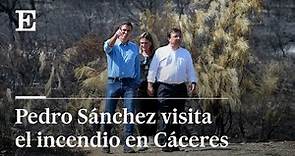 Declaraciones de Pedro Sánchez tras la visita a la zona afectada por el fuego en Cáceres, en directo