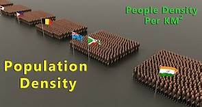 Country Ranked by People Density Per Country with National Flag | Population Density Comparison