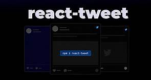 React Tweet - Integra Tweets desde React o Nextjs facilmente