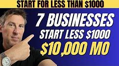 7 BUSINESS IDEAS you Can STARTUP with $0 to $1000 SUPER COOL!