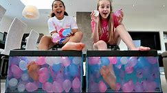 WHAT'S IN THE BOX CHALLENGE - UNDERWATER Feet Edition | Toys AndMe