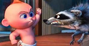Incredibles 2 Movie Clip - Baby Jack Jack vs Raccoon Fight (2018)