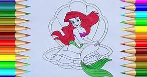 Libro para colorear Princesa Ariel | La Sirenita, Princesa de Disney #ColoringPages #ColoringBook