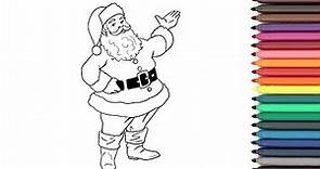 Christmas Coloring Page, How to Draw a Santa Claus Coloring Page