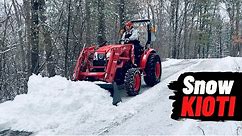 Snow Removal with KIOTI CK2610 Compact Tractor & Loader Bucket