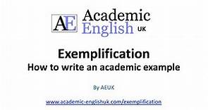 How to write an academic example: exemplification