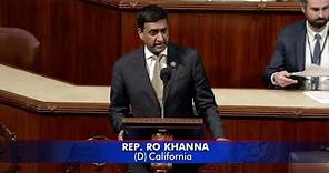 Ro Khanna delivers remarks on the House Floor ahead of introducing a new political reform plan