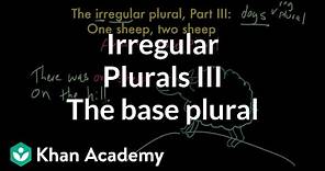 Irregular plural nouns | base plurals | The parts of speech | Grammar | Khan Academy