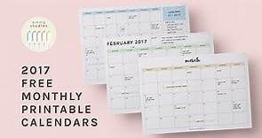2017 Yearly Calendar Printables by Emmastudies