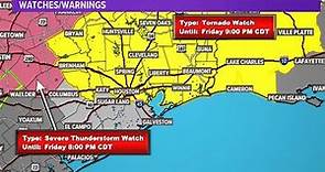 Live radar as storms move through southeast Texas