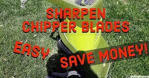 How to sharpen a wood chipper blade easy!