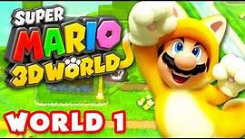 Super Mario 3D World - Walkthrough Part 1 - World 1 100% (Nintendo Wii U Gameplay)