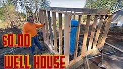 Home Made Lumber, Upcycled Metal = Cheap Well House