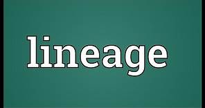 Lineage Meaning