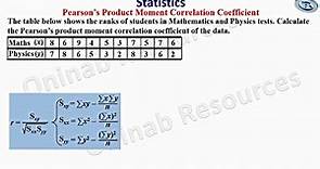 Pearson's Product Moment Correlation Coefficient
